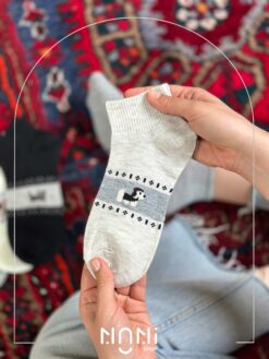 جوراب مچی نخ پنبه طرح پیشی و هاپو