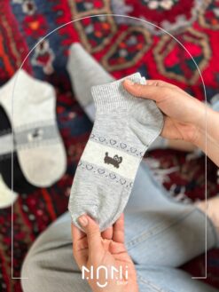 جوراب مچی نخ پنبه طرح پیشی و هاپو
