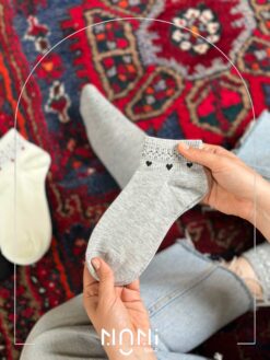 جوراب مچی نخ پنبه طرح قلب کوشولو