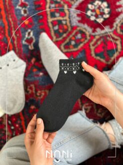 جوراب مچی نخ پنبه طرح قلب کوشولو
