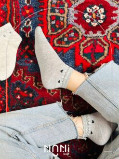 جوراب مچی نخ پنبه طرح قلب کوشولو
