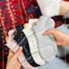 جوراب مچی نخ پنبه گوشدار با موتیف قلب و پاپیون