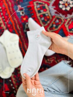 جوراب مچی نخ پنبه آبی مه آلود
