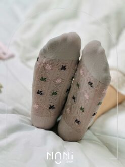 جوراب مچی شیشه ای کفی دار مدل پاپیون