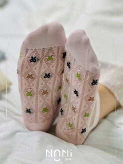 جوراب مچی شیشه ای کفی دار مدل پاپیون