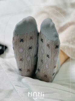 جوراب مچی شیشه ای کفی دار مدل پاپیون