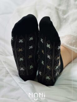 جوراب مچی شیشه ای کفی دار مدل پاپیون