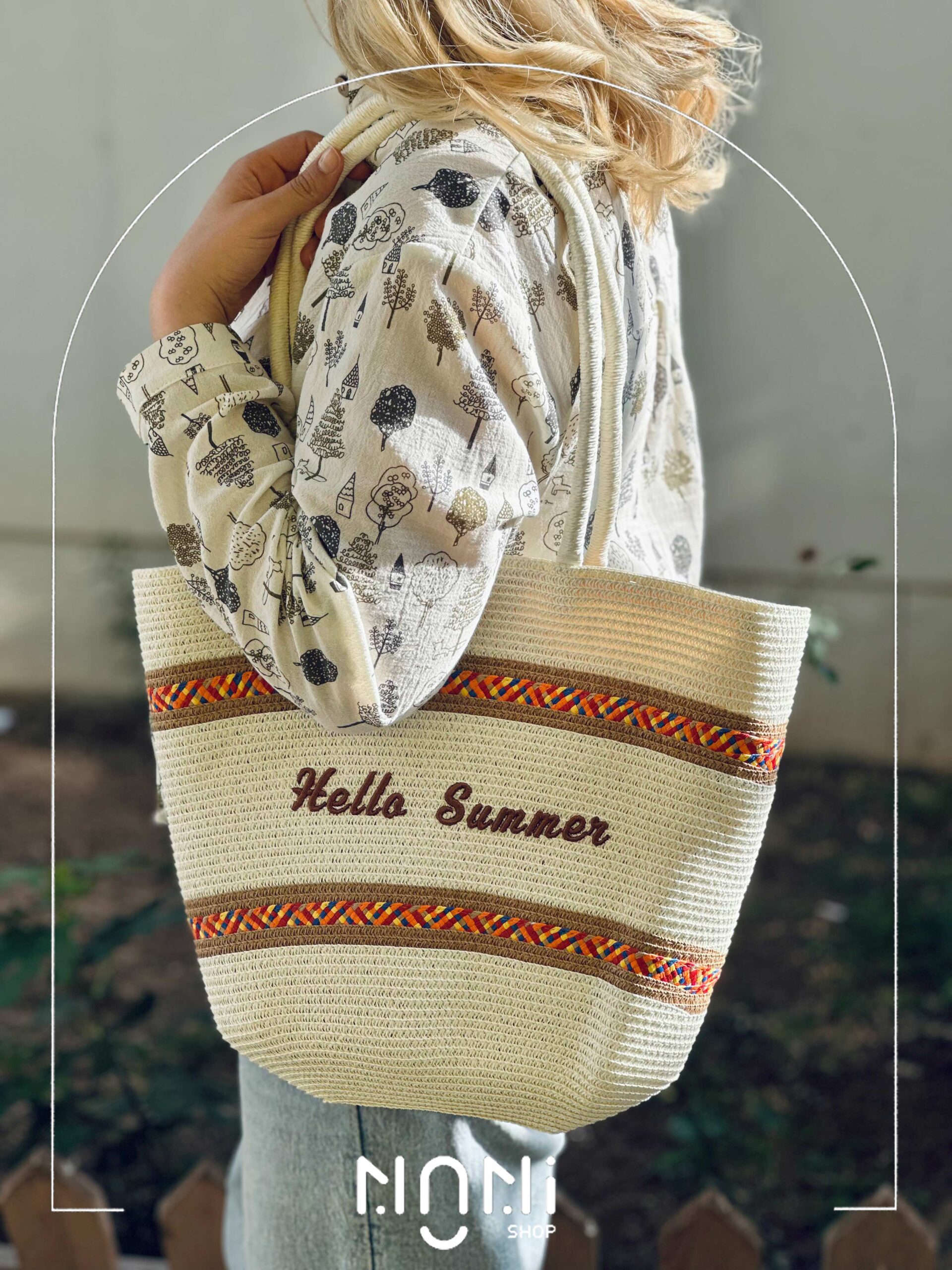 کیف حصیری Hello summer