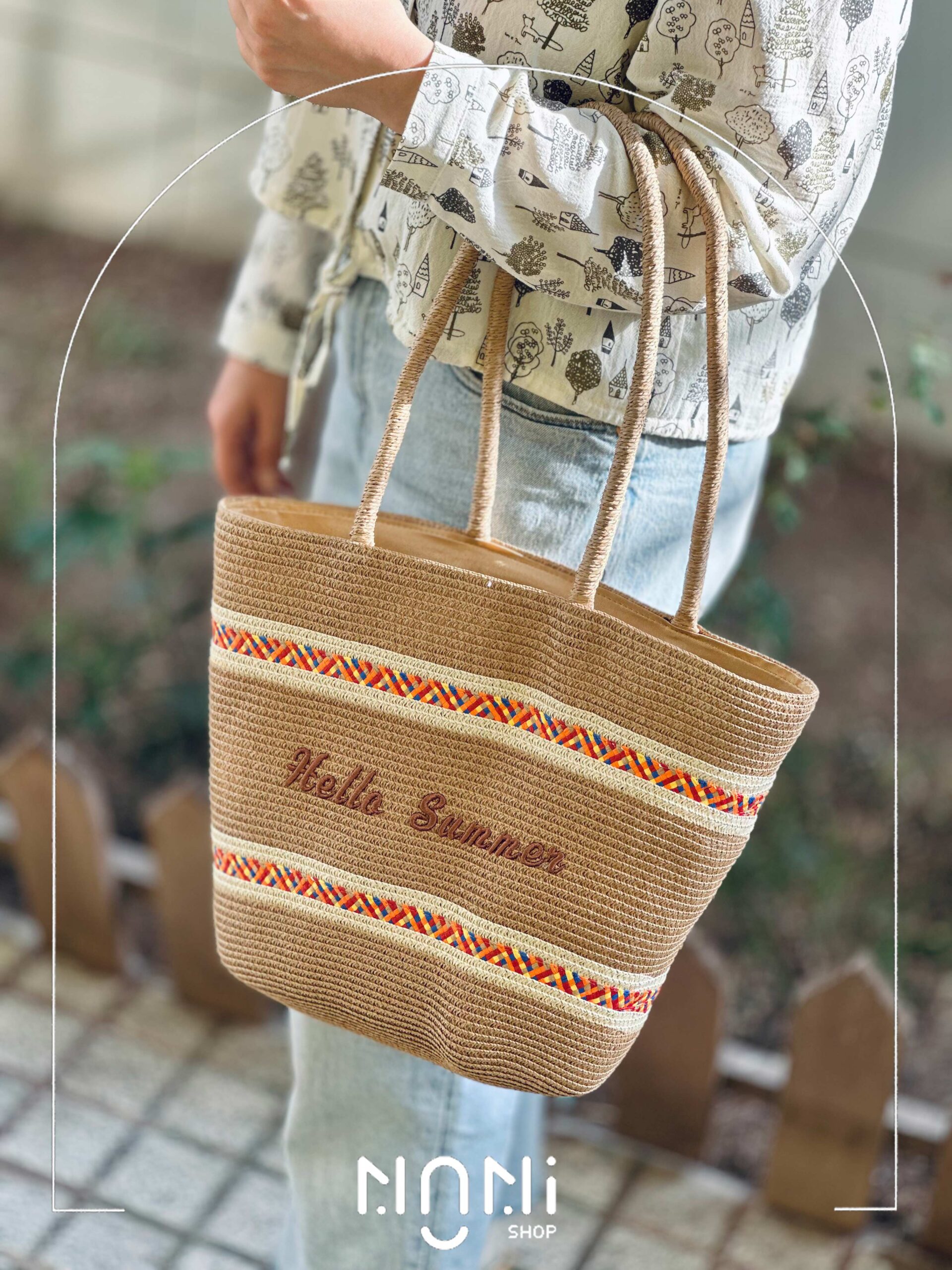 کیف حصیری Hello summer