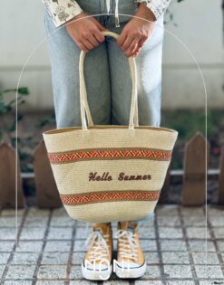 کیف حصیری Hello summer