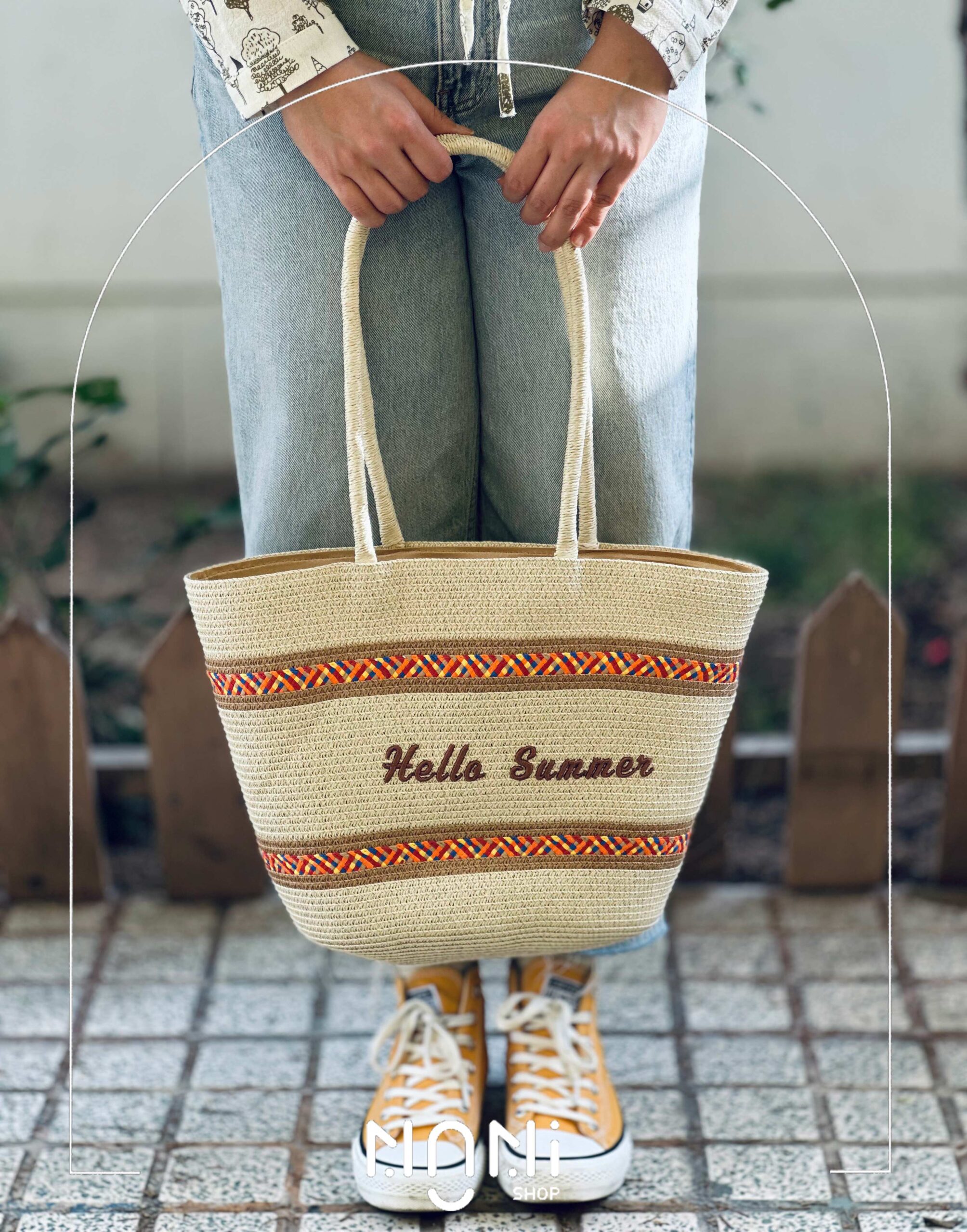 کیف حصیری Hello summer