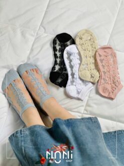 جوراب مچی شیشه‌ای مدل پاپیون‌دار