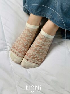 جوراب مچی شیشه‌ای مدل شکوفه و قلب