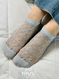 جوراب مچی شیشه‌ای مدل شکوفه و قلب