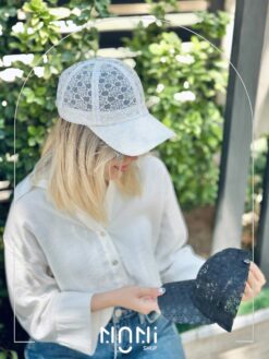 کلاه نقابدار تمام گیپور طرح گل