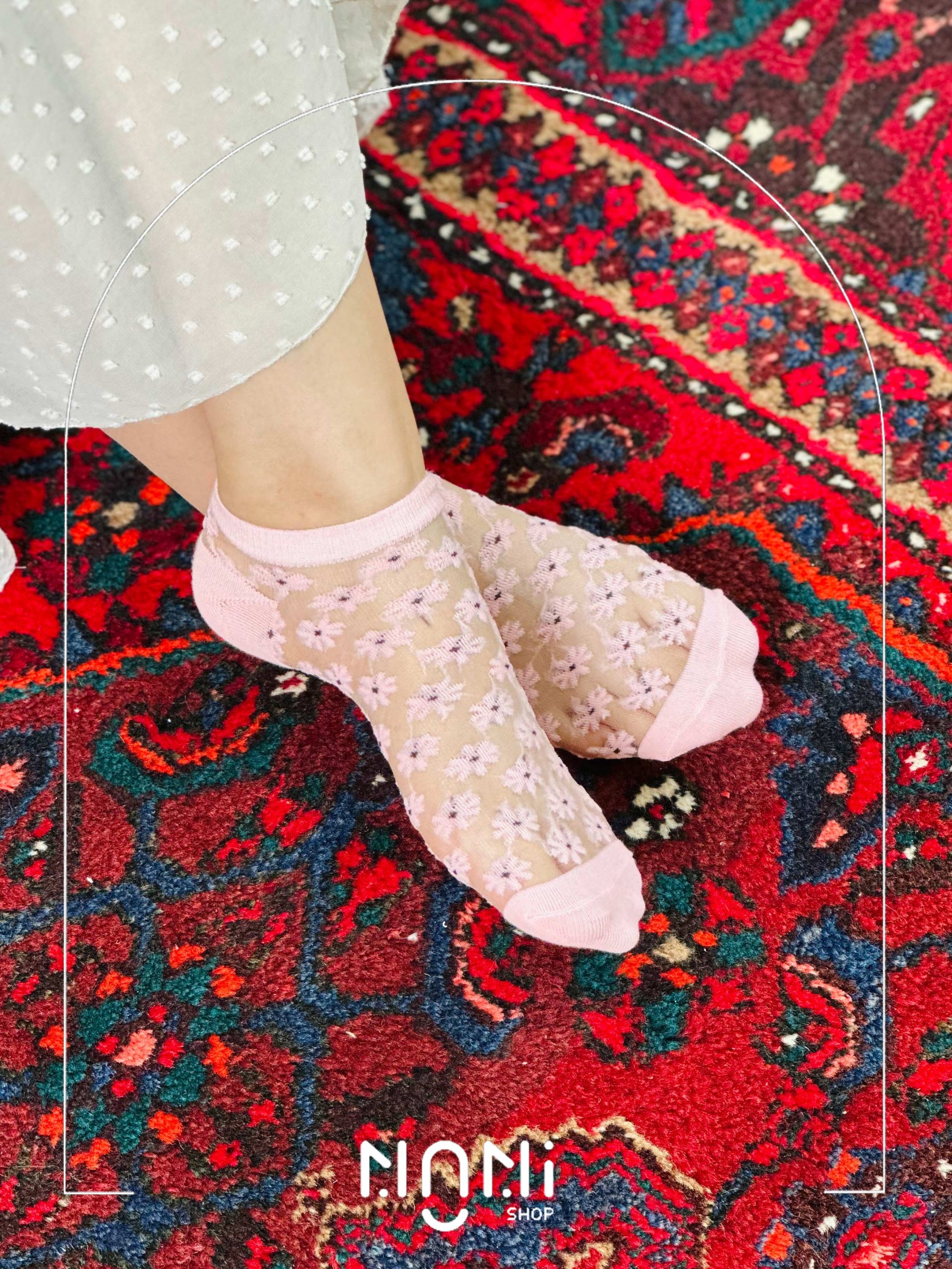 جوراب مچی شیشه ای طرح بابونه