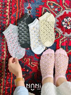 جوراب مچی شیشه ای طرح بابونه