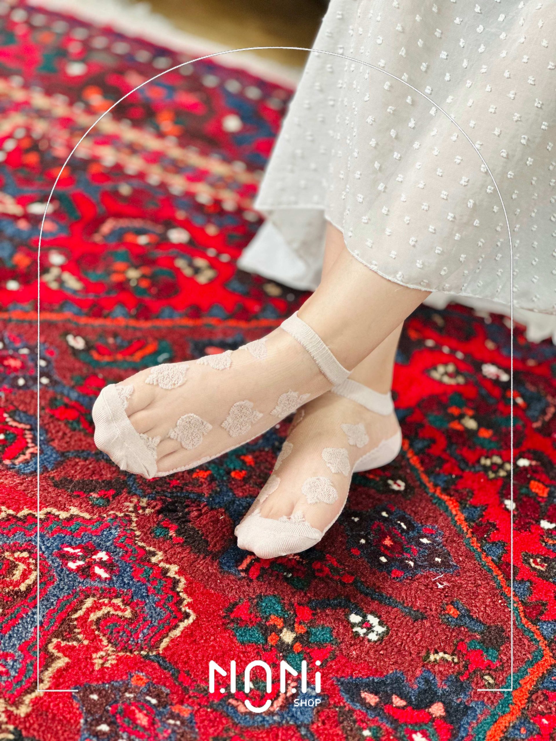 جوراب مچی شیشه ای طرح سنتی
