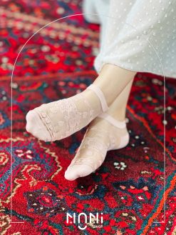 جوراب مچی شیشه ای طرح گل نیلوفر