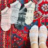 جوراب مچی شیشه ای طرح گل نیلوفر