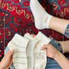 جوراب مچی نخی لبه چین خرسی