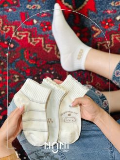 جوراب مچی نخی لبه چین خرسی