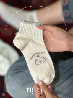 جوراب مچی نخی لبه چین خرسی