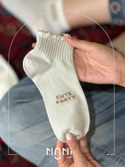 جوراب مچی نخی لبه چین خرسی