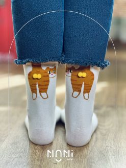 جوراب ساقدار هاپو و پیشی ببل دار