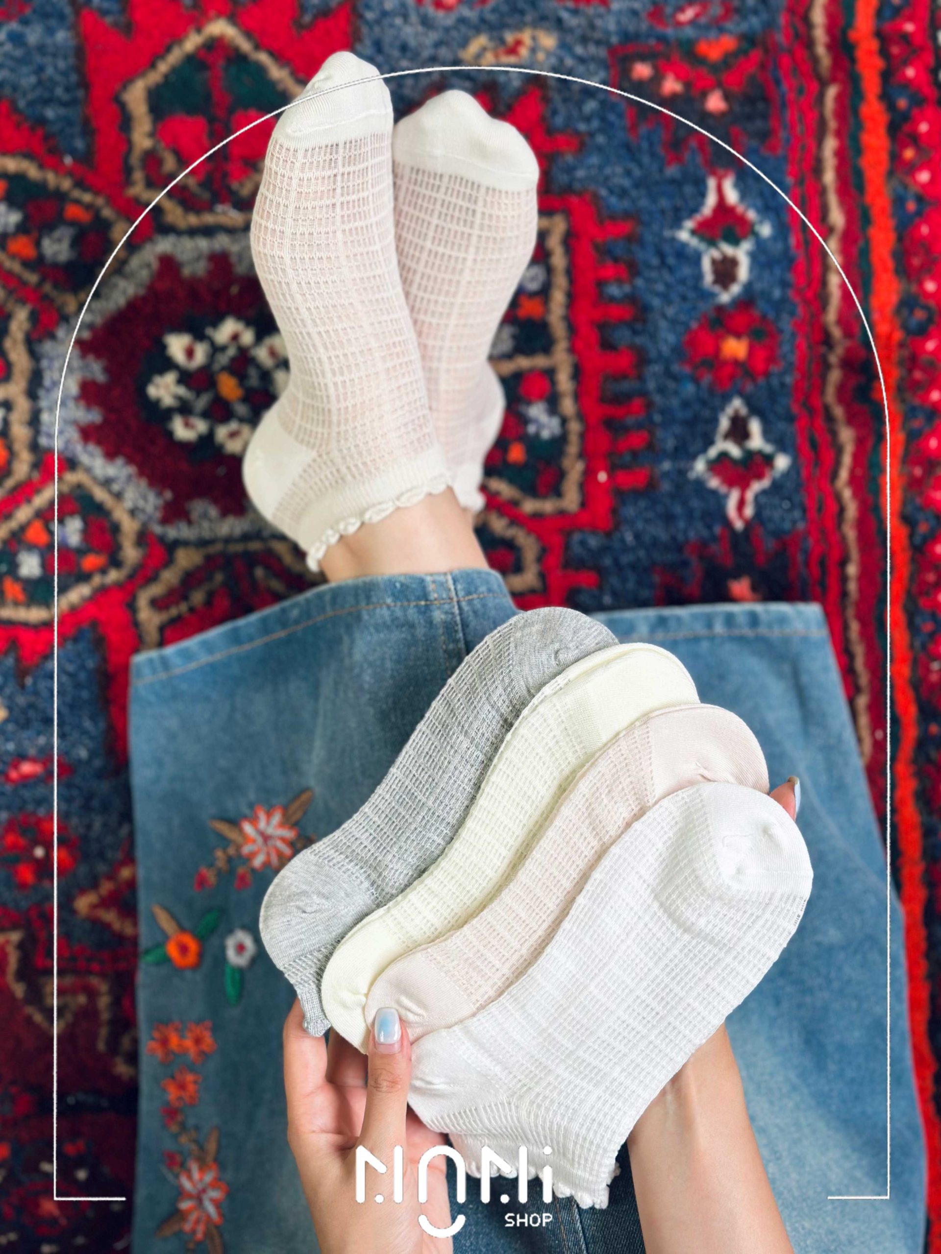 جوراب مچی مدل حصیری کولر دار