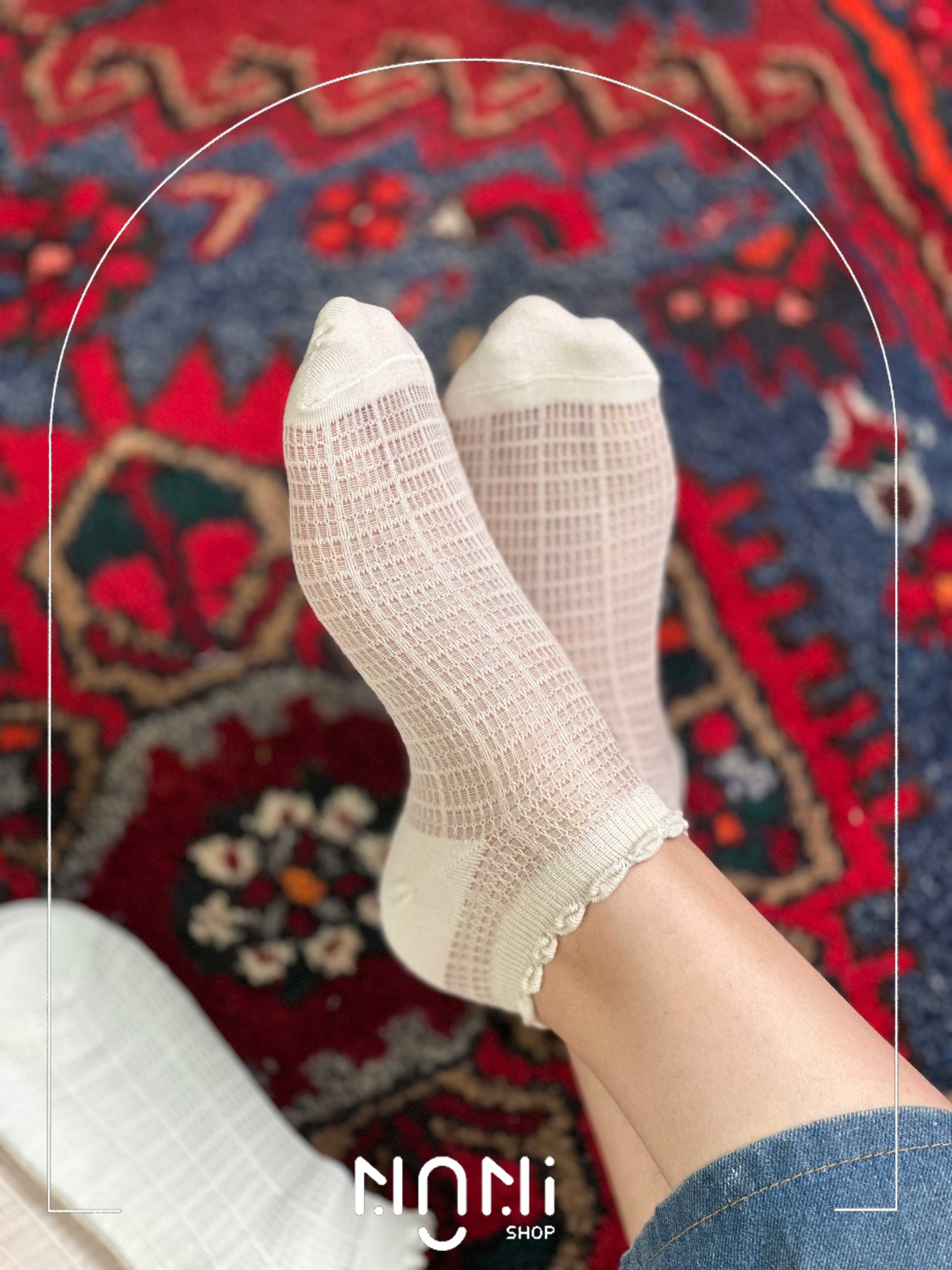 جوراب مچی مدل حصیری کولر دار