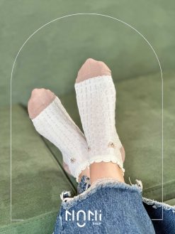 جوراب مچی نخی و شیشه ای طرح خرس کیوت