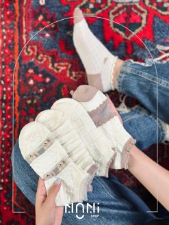جوراب مچی نخی و شیشه ای طرح خرس کیوت