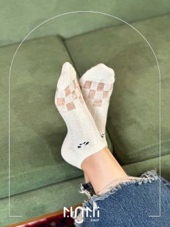 جوراب مچی نخ پنبه طرح پاندا برجسته