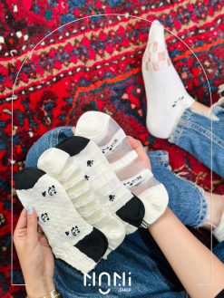 جوراب مچی نخ پنبه طرح پاندا برجسته