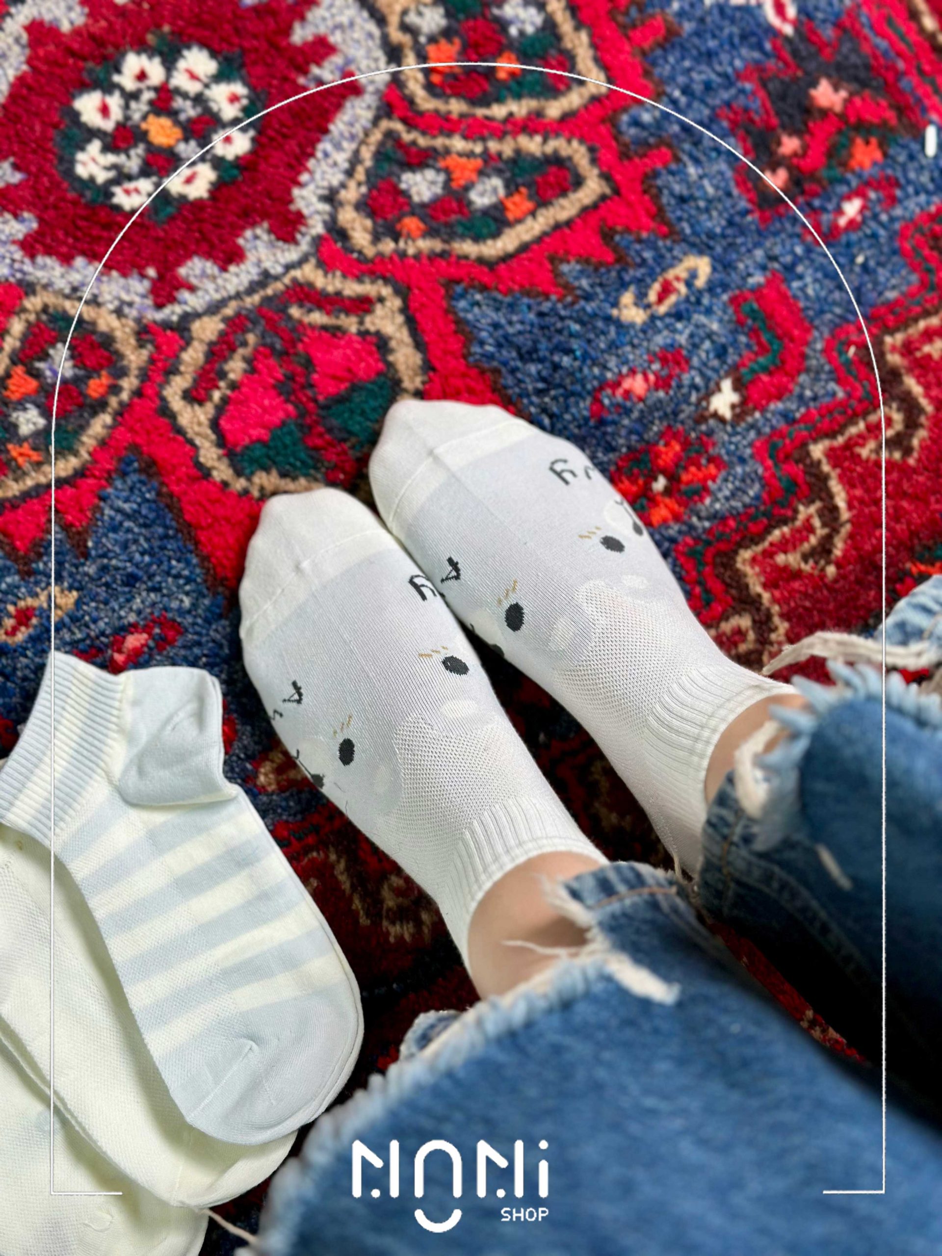 جوراب مچی لب کبریتی طرح خرس