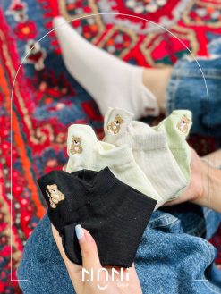 جوراب مچی گلدوزی طرح خرس