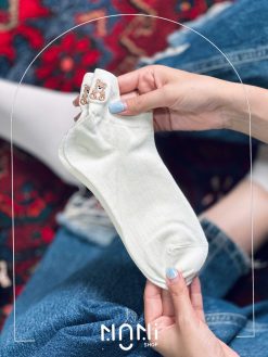 جوراب مچی گلدوزی طرح خرس