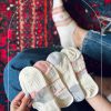 جوراب قوزکی شیشه ای طرح توت فرنگی و گل