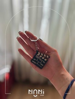 جاکلیدی چوبی طرح نوار کاست و دوربین
