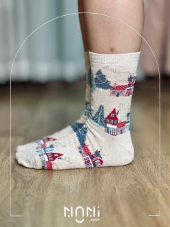 جوراب چتیک ساقدار زنانه کریسمس و اسنوپی
