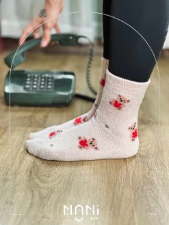 جوراب ساقدار بوکله حوله ای طرح خرسی