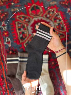 جوراب نیم ساق حوله ای مردانه سه خط