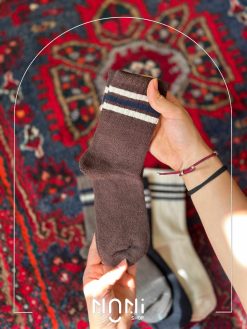 جوراب نیم ساق حوله ای مردانه سه خط